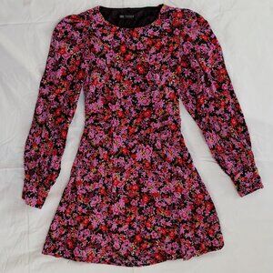 ZARA Open Back Pink Floral Mini Dress Size Small